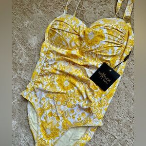 NWT NIP TUCK swimsuit Joanne yellow 8
